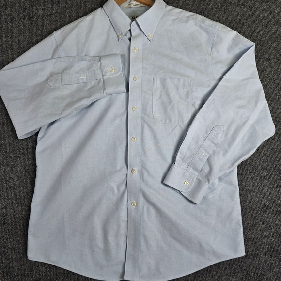 L.L. Bean Other - L.L. Bean Dress Shirt Mens 16-32 256513 Blue Wrinkle Resistant Button-Down Trim